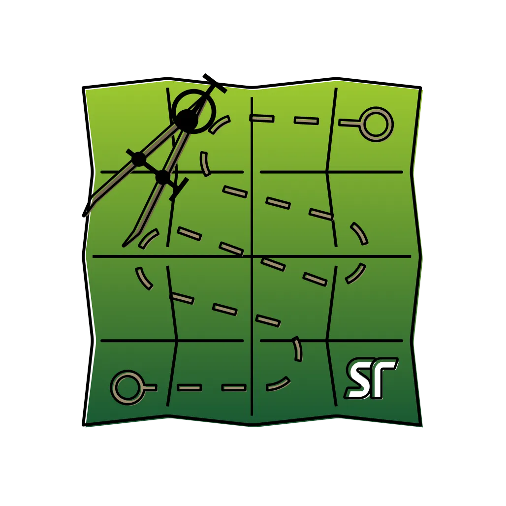 Illustraion of a map and a drawing compass